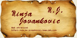 Minja Jovanković vizit kartica